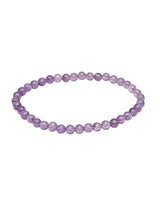 Amethyst Armband poliert 5 - 6 mm auf Elast