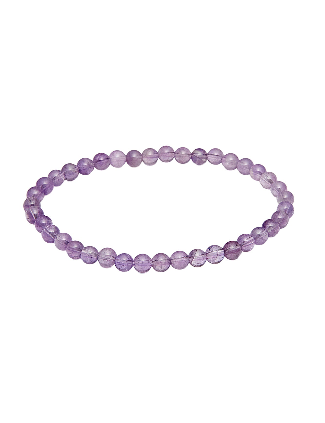 Amethyst Armband poliert 5 - 6 mm auf Elast