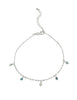 Fusskette mit Anhänger, div. Farben 3 mm  21-26 mm Anker fein Karabiner verstellbar