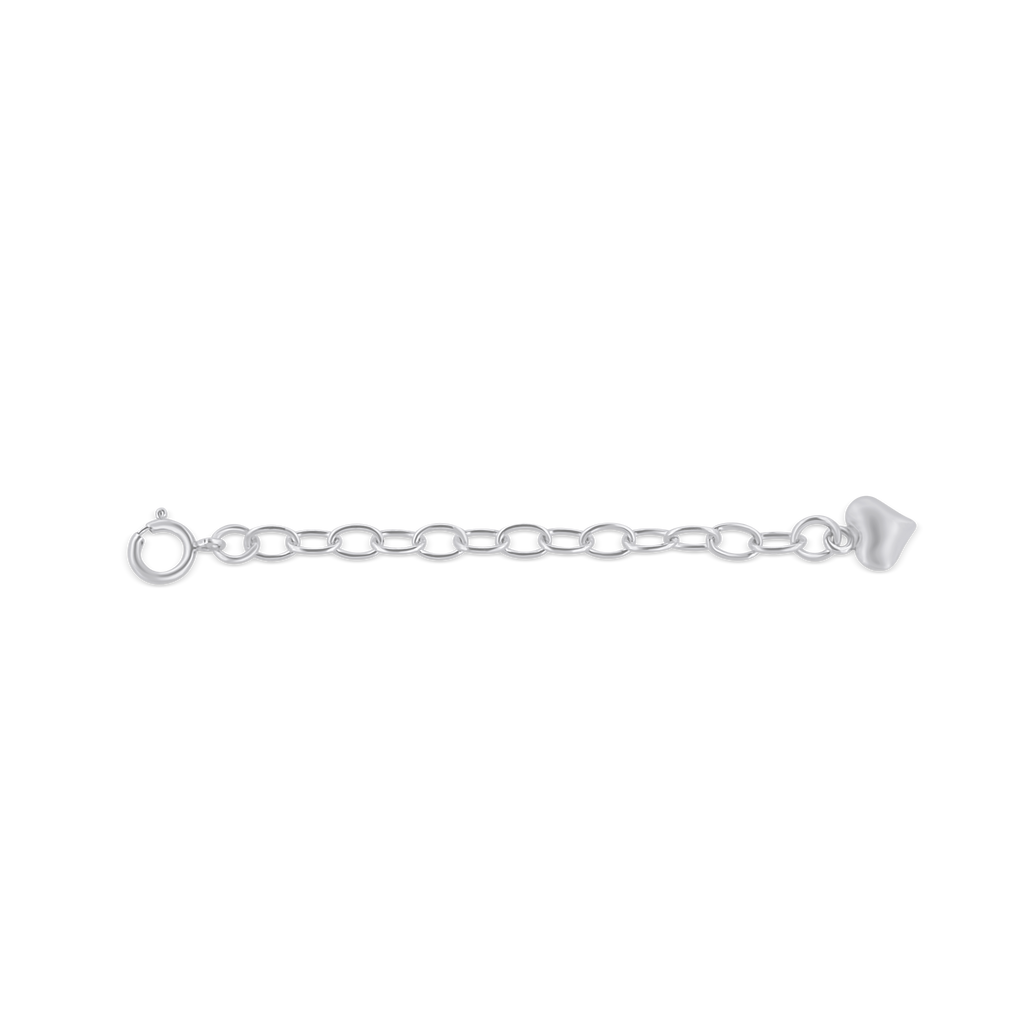 Ketten Verlängerung 5 cm Anker 4.5x3 mm mit Herz bauchig am Ende mit Federring Verschluss