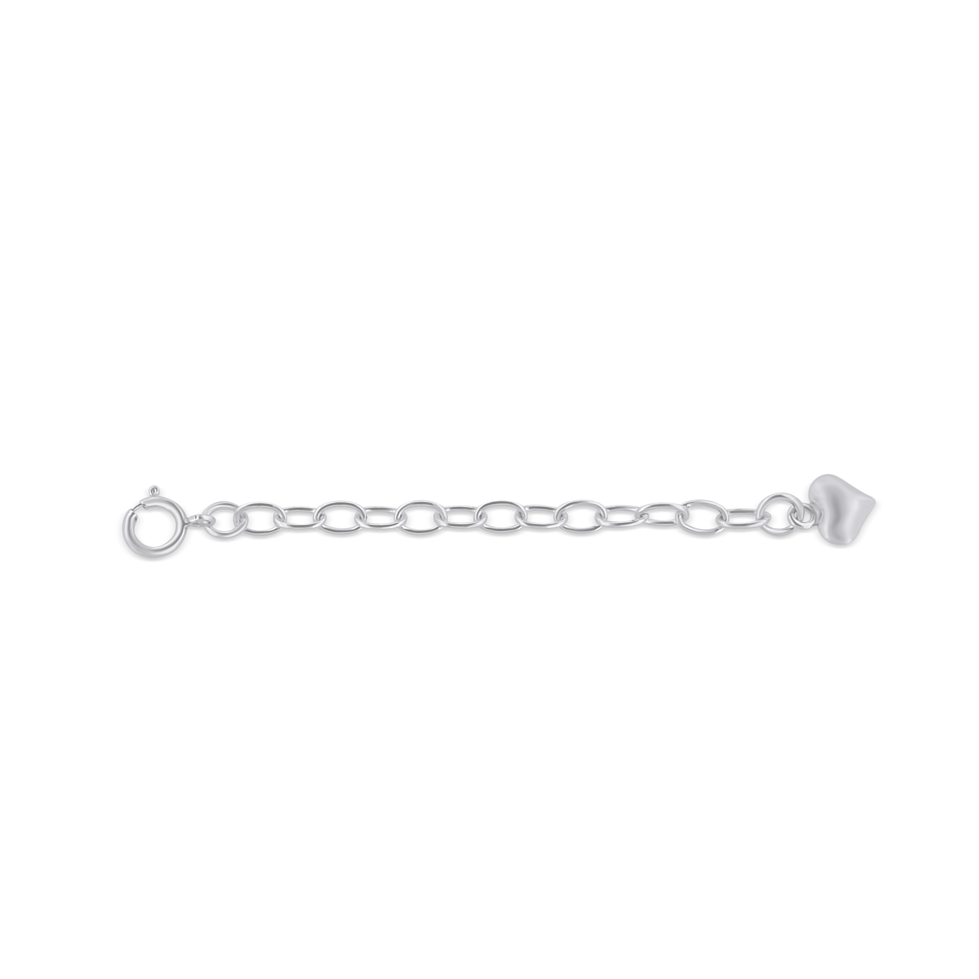 Ketten Verlängerung 5 cm Anker 4.5x3 mm mit Herz bauchig am Ende mit Federring Verschluss