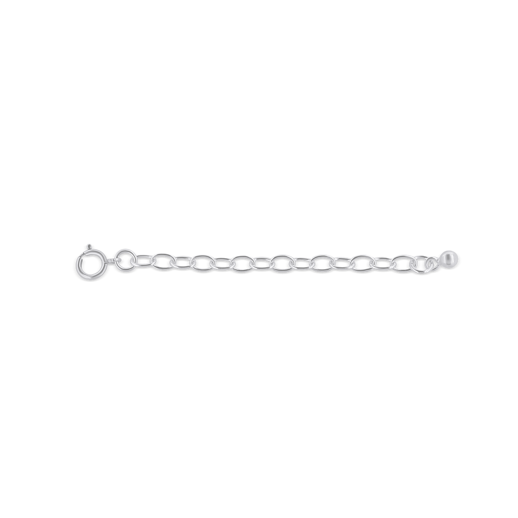 Kettenverlängerung Silber Anker 4.5x3 mm mit Kugel am Ende mit Federring Verschluss