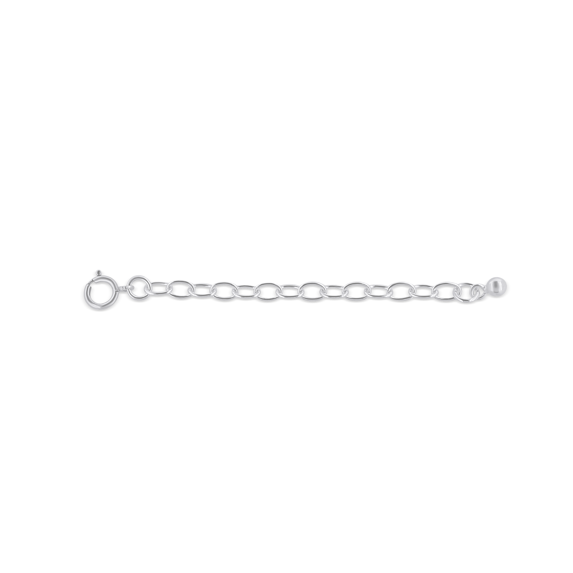 Kettenverlängerung Silber Anker 4.5x3 mm mit Kugel am Ende mit Federring Verschluss