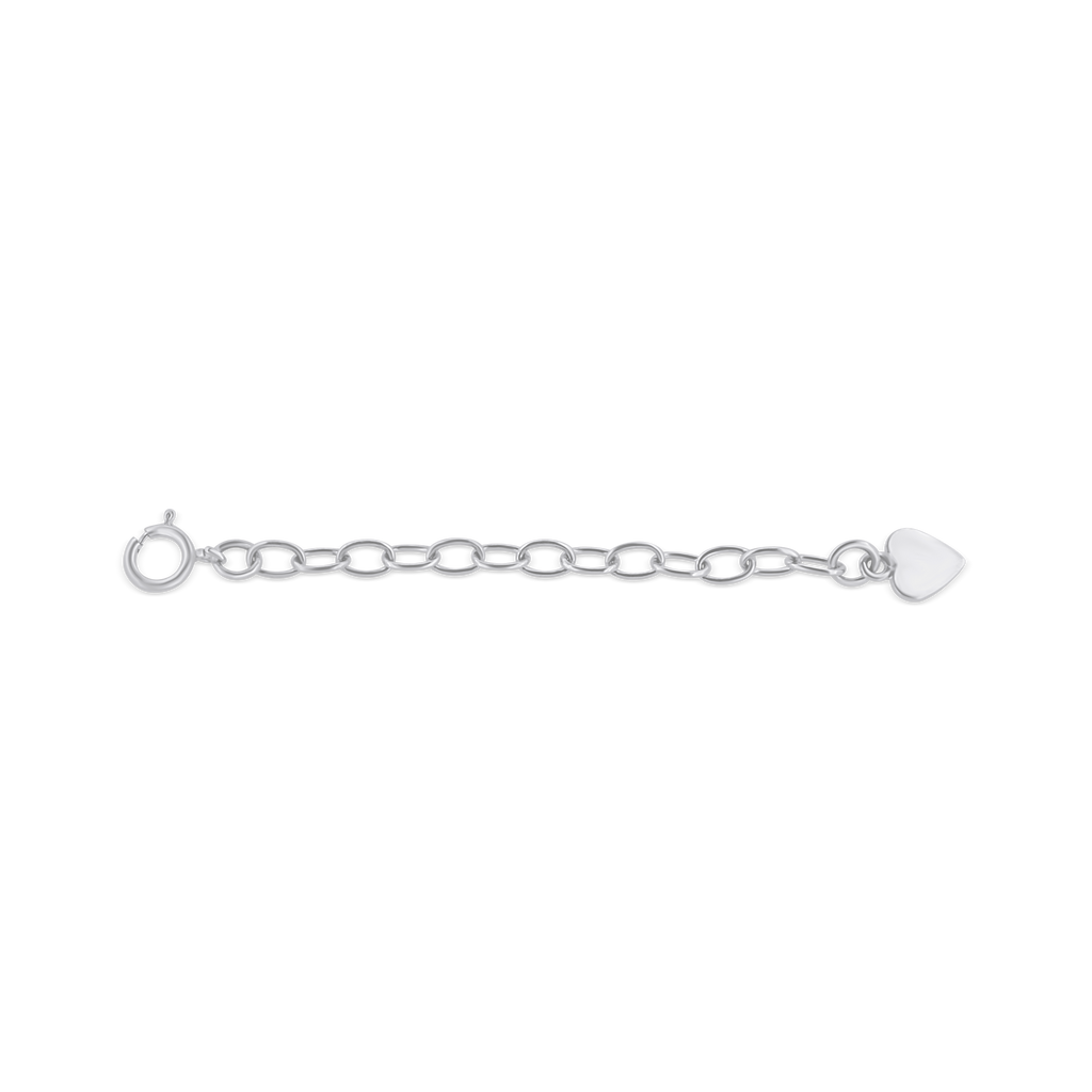 Ketten Verlängerung 5 cm Anker 4.5x3 mm mit Herzflach am Ende mit Federring Verschluss Siber 925