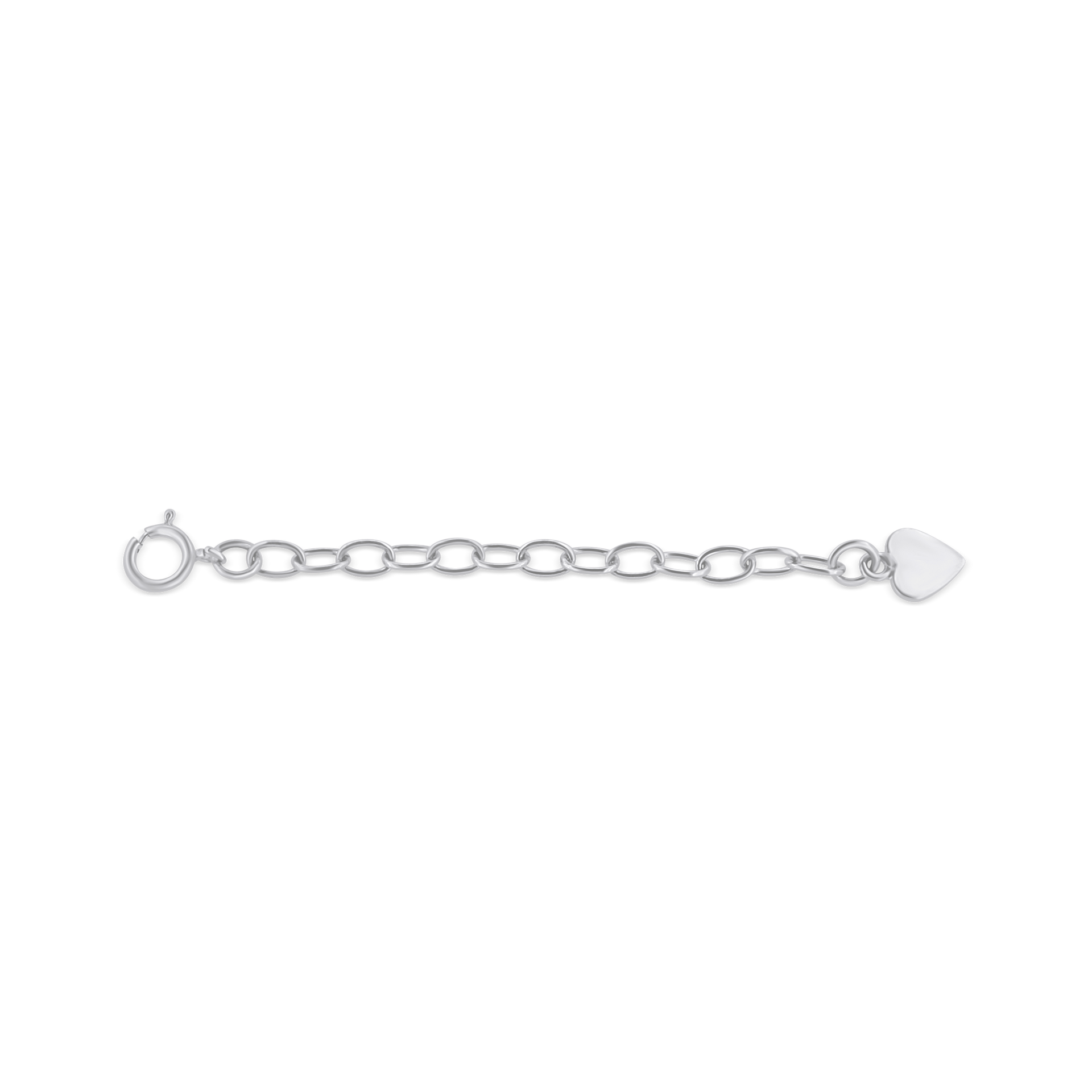 Ketten Verlängerung 5 cm Anker 4.5x3 mm mit Herzflach am Ende mit Federring Verschluss Siber 925