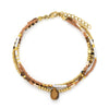 3 - reihiges Armband mit Natursteinen und Miyuki Perlen verstellbar 17.5 - 20 cm Edelstahl hochwertig veredelt - Shanti Enterprise AG
