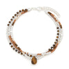 3 - reihiges Armband mit Natursteinen und Miyuki Perlen verstellbar 17.5 - 20 cm Edelstahl hochwertig veredelt - Shanti Enterprise AG