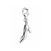 Damenschuh Anhänger 20x5 mm schmal mit Karabiner 9 x4.5 mm Silber 925