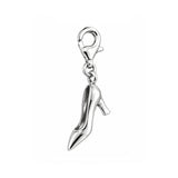 Damenschuh Anhänger 20x5 mm schmal mit Karabiner 9 x4.5 mm Silber 925