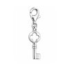 Schlüssel Anhänger 30x8 mm mit Karabiner oben mit Kleeblatt Silber 925
