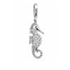 Seespferd Anhänger Silber hell 24x9 mm  Zirkonia weiss Pavé mit Karabiner