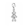 Anhänger Silber hell Teddybär 19x10 mm mit Karabin er