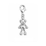 Anhänger Silber hell Teddybär 19x10 mm mit Karabin er