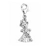 Anhänger Silber hell Teddybärin 21x13 mm mit Karab iner