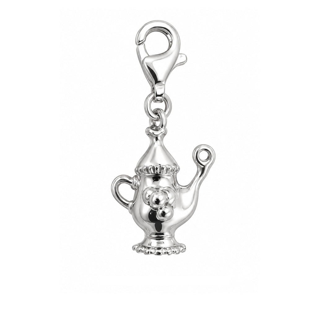Anhänger Silber hell Teekanne 16x11 mm mit Karabin er