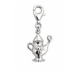 Anhänger Silber hell Teekanne 16x11 mm mit Karabin er