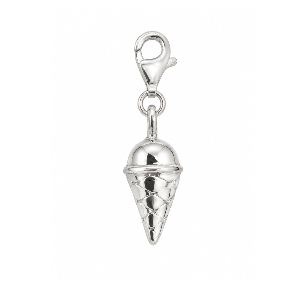 Anhänger Silber hell Eiscornet 18x8 mm mit Karabin er