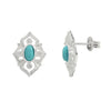 Ohrstecker Türkis gefärbt Blume mit Zirkonia