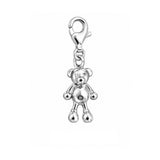 Anhänger Silber hell Teddybär 19x10 mm mit Karabin er