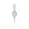 Anhänger Silber hell Tennisschläger 23x10 mm mit Karabiner - Shanti Enterprise AG