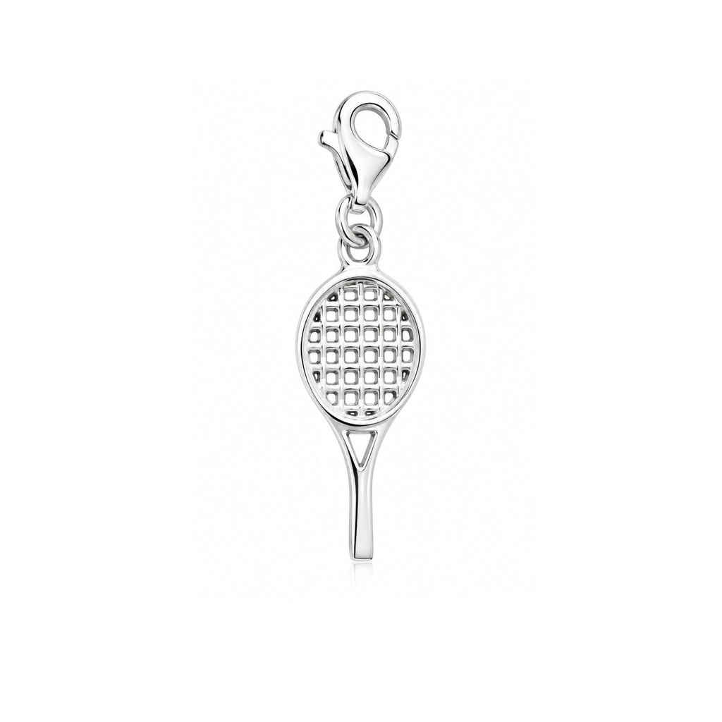 Anhänger Silber hell Tennisschläger 23x10 mm mit Karabiner - Shanti Enterprise AG