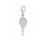 Anhänger Silber hell Tennisschläger 23x10 mm mit Karabiner