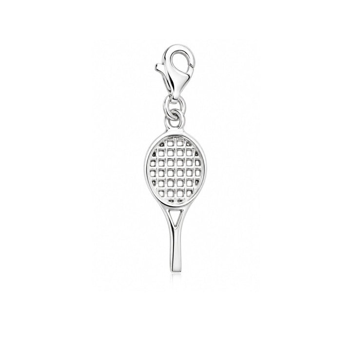 Anhänger Silber hell Tennisschläger 23x10 mm mit Karabiner - Shanti Enterprise AG