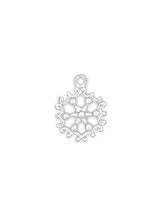 Anhänger Silber Amulett hell Schneeflocke 17 mm durchbrochen