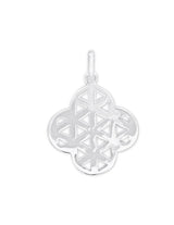Anhänger Silber Blume 4-blättrig mit Muster 20 mm mit Öse