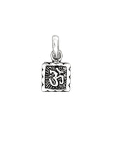 Anhänger Silber geschwärzt Om in Quadrat 13x13 mm mit Öse