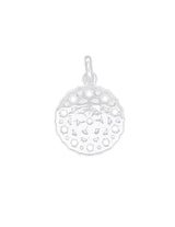 Anhänger Silber hell  Amulett Blume durchbrochen 18 mm mit Öse