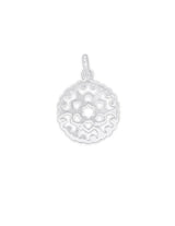 Anhänger Silber hell  Amulett Blume durchbrochen 18 mm mit Öse