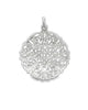 Anhänger Silber hell Amulett Blumenmuster filigran durchbrochen 28 mm mit Öse - Shanti Enterprise AG