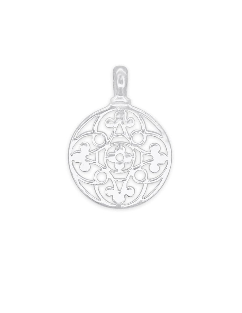 Anhänger Silber hell Blume durchbrochen 20 mm Öse fix - Shanti Enterprise AG