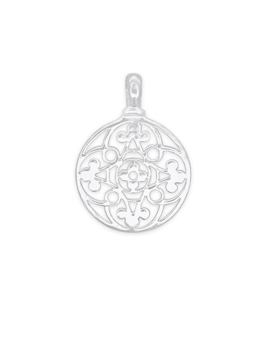 Anhänger Silber hell Blume durchbrochen 20 mm Öse fix - Shanti Enterprise AG