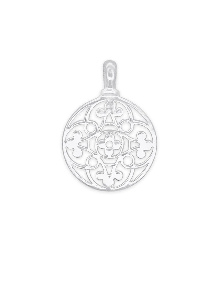 Anhänger Silber hell Blume durchbrochen 20 mm Öse fix - Shanti Enterprise AG