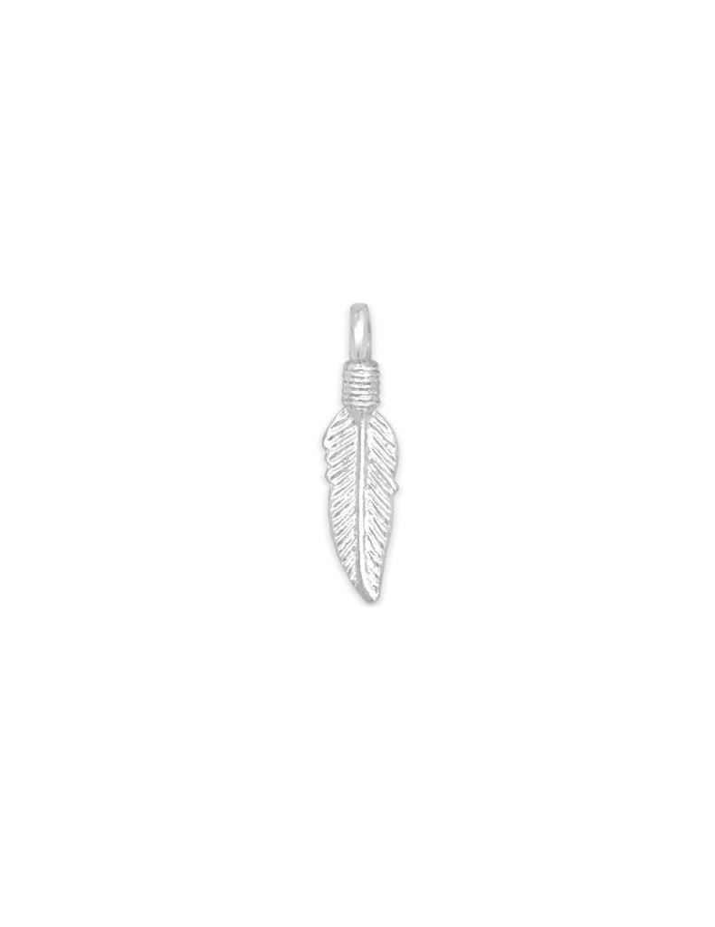 Anhänger Silber hell Feder länglich 19x5 mm Öse fix 1 Pack = 4 Stk. - Shanti Enterprise AG