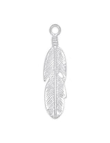 Anhänger Silber hell Feder länglich flach 43x10 mm Öse fix