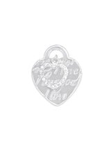 Anhänger Silber hell Herz  Love mit Herz Zirkonia 26x21 mm Oese fix flach
