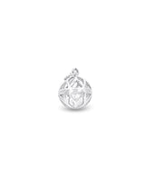 Anhänger Silber hell Kugel Blumenmuster 12 mm durchbrochen mit Öse