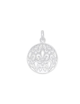 Anhänger Silber hell Lilien durchbrochen 20 mm mit Öse