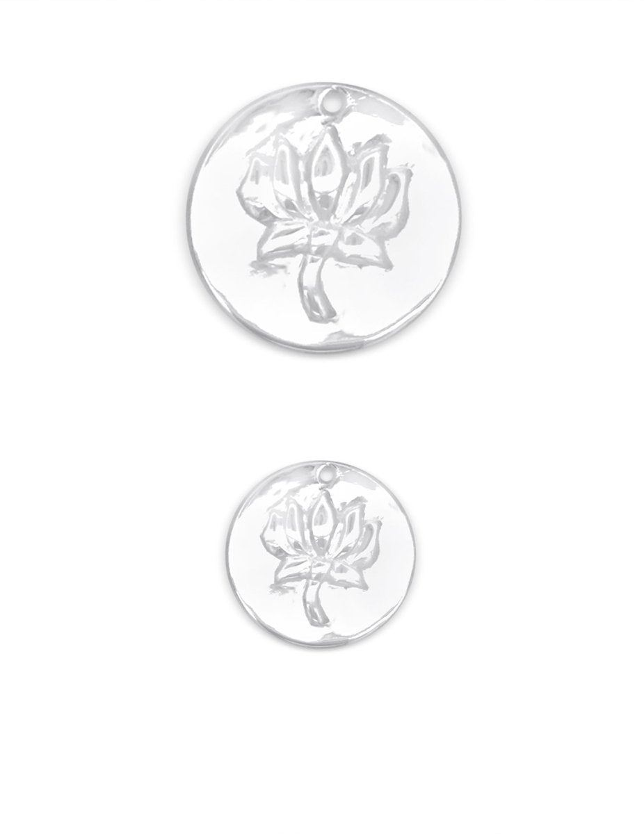 Anhänger Silber hell Lotusblume flach mit Loch - Shanti Enterprise AG