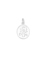 Anhänger Silber hell Medaillon Blätter 18x13 mm durchbrochen Öse lose