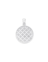 Anhänger Silber hell Medaillon Blume des Lebens 24 mm innen matt Öse lose
