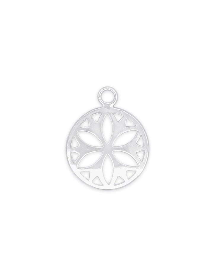 Anhänger Silber hell Medaillon Mandala 13 mm Öse flach - Shanti Enterprise AG