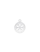Anhänger Silber hell Medaillon Mandala 13 mm  Öse flach