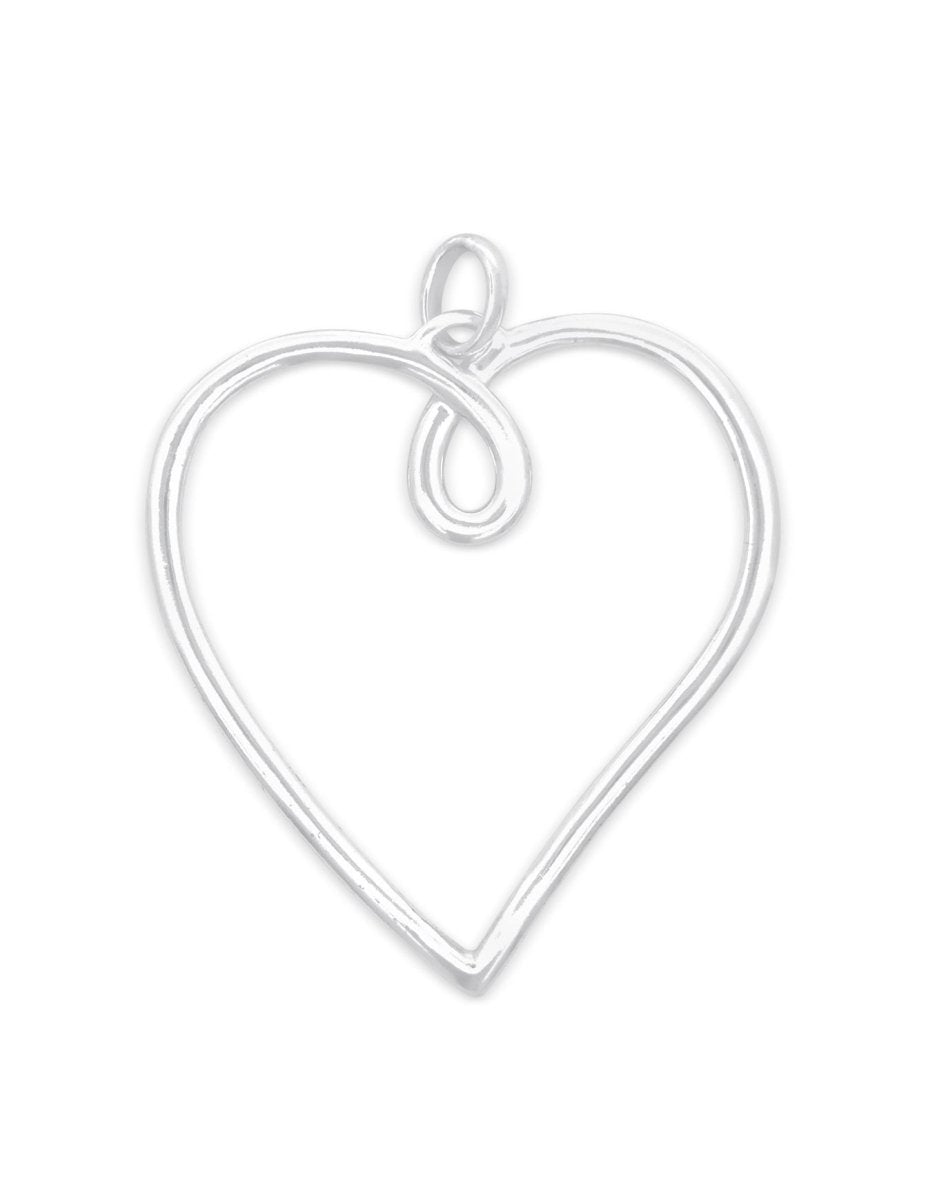Anhänger Silber Herz 59x53 mm Rahmen poliert mit Öse - Shanti Enterprise AG