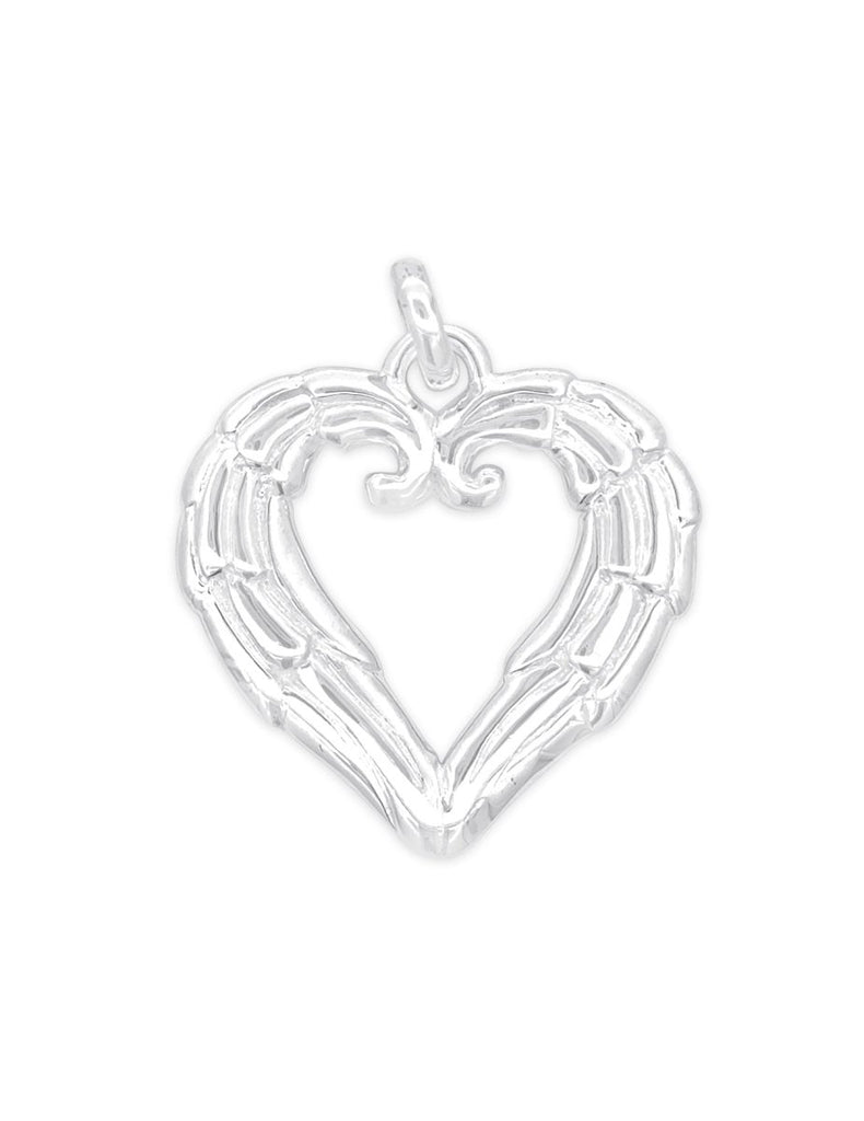 Anhänger Silber Herz hell Flügel gerahmt 29x28 mm Öse lose - Shanti Enterprise AG