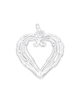 Anhänger Silber Herz hell Flügel gerahmt 29x28 mm Öse lose