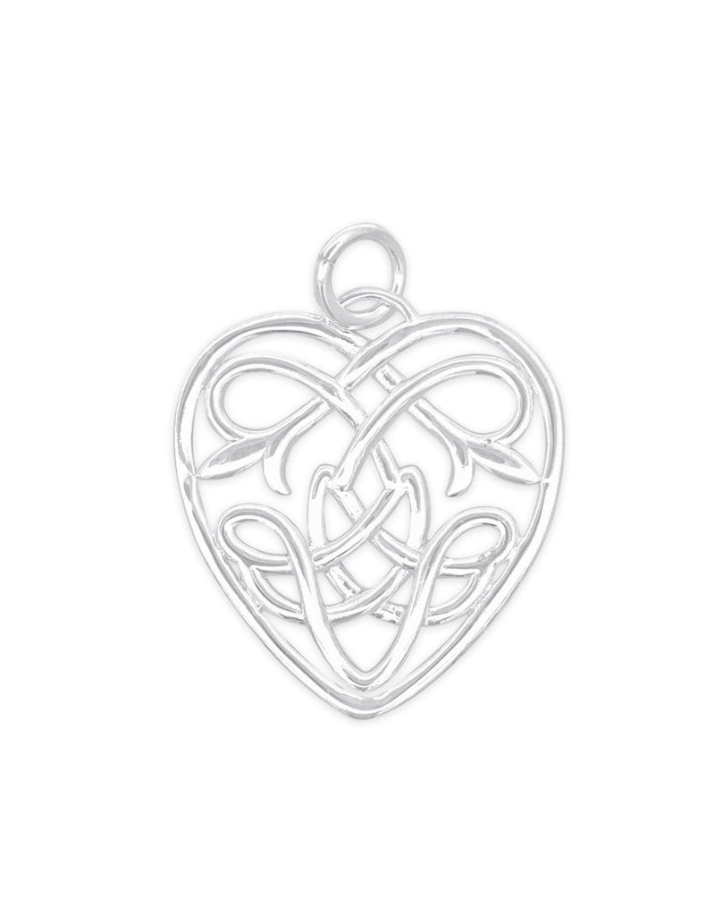 Anhänger Silber Herz hell keltischer Knoten innen 32x29 mm - Shanti Enterprise AG